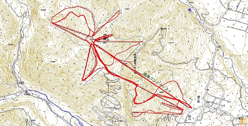 GPSでのスキートレース。