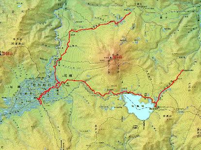 御池ー尾瀬ケ原ー尾瀬沼ー沼山峠GPSトレースmap、クリックで拡大します。
